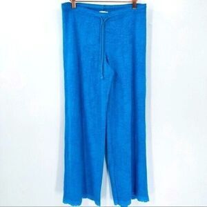 ARIANNE womans Blue straight leg Pijama pants leaf print SP BoxF very stretchy